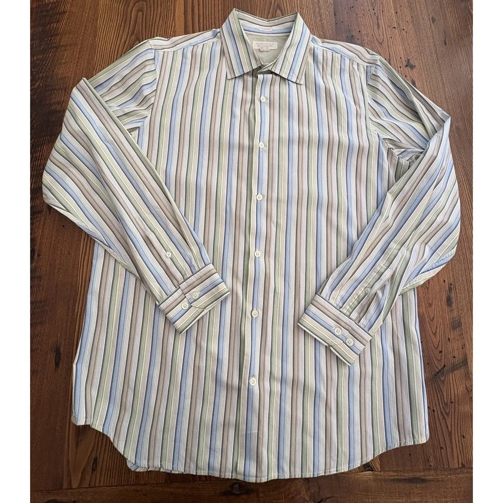 Banana Republic Men's Dress Shirt Classic Fit Long Sleeve Multicolored Striped L